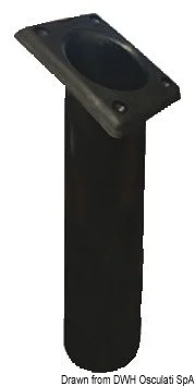 nosač štapa za pecanje od polipropilena - crni, kvadratna ploča, 87x63 mm