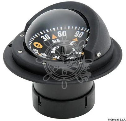 kompas RIVIERA Zenit 3" - ugradbeni, ruža ravna, normalna brzina, crni