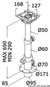 noga za stol triteleskopska koja se može skinuti - standardni tip, 290/690 mm